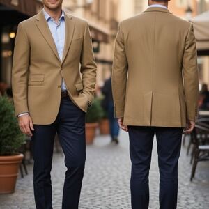 Luxurious ProntoModa Italia Cashmere Sportscoat in Elegant Camel - Size 44L